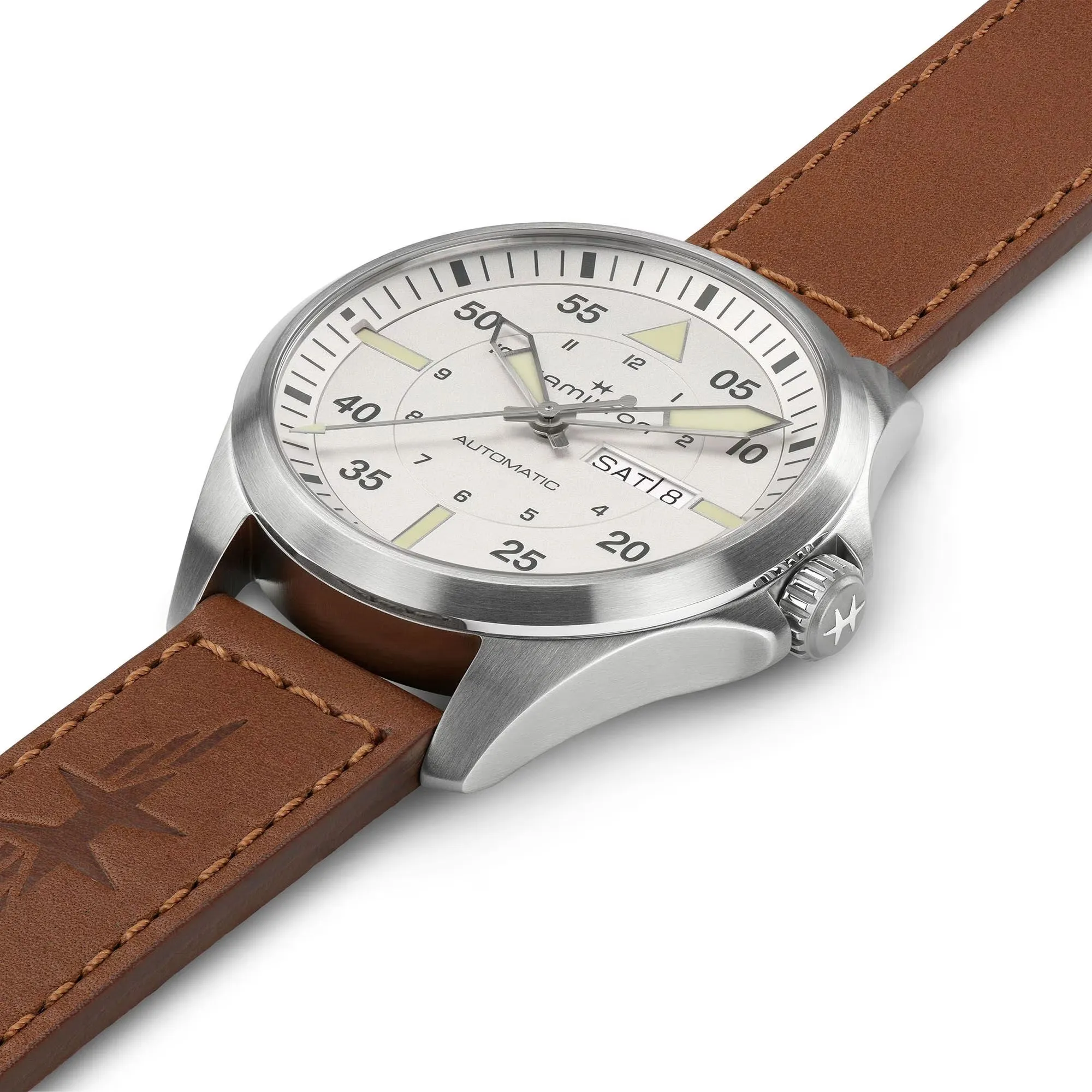 Hamilton Khaki Aviation Pilot Automatic Watch Silver Dial 42mm Image 2 La Mine d'Or Moncton, NB