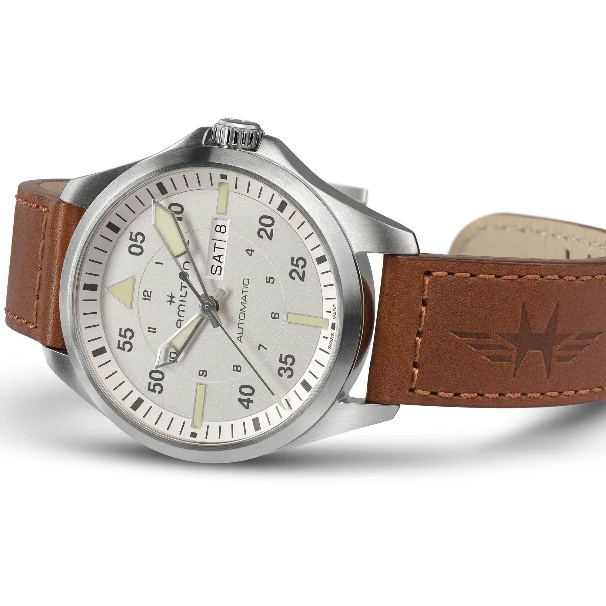 Hamilton Khaki Aviation Pilot Automatic Watch Silver Dial 42mm Image 3 La Mine d'Or Moncton, NB