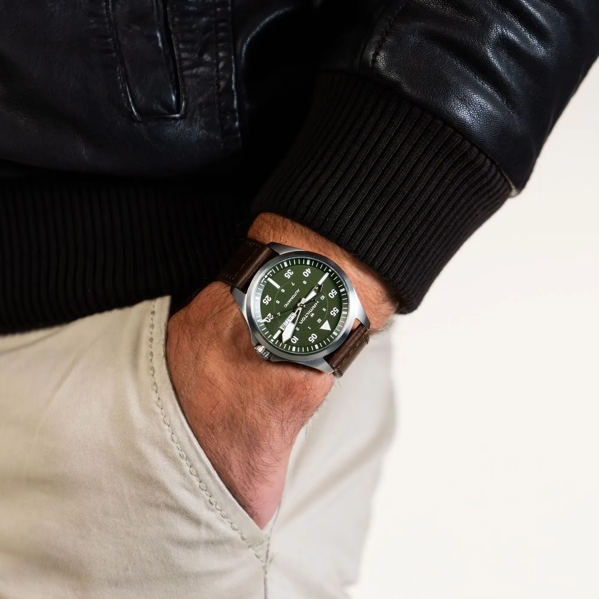 Hamilton Khaki Aviation Pilot Automatic Watch Green Dial 42mm Image 5 La Mine d'Or Moncton, NB