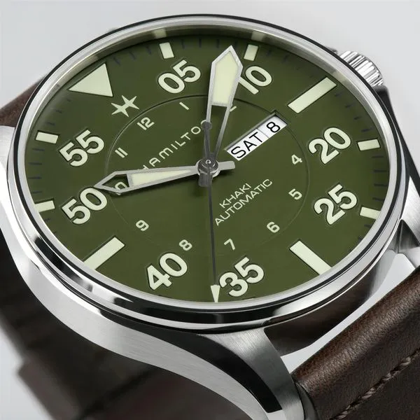 Khaki Aviation Pilot Schott NYC - Limited Edition Automatic Watch Image 3 La Mine d'Or Moncton, NB