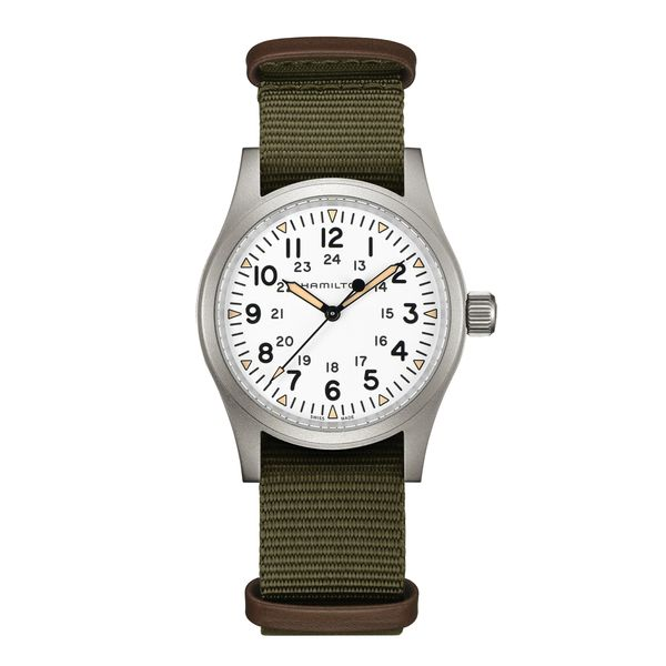 Hamilton Stainless Khaki Field Mechanical with White Dial La Mine d'Or Moncton, NB