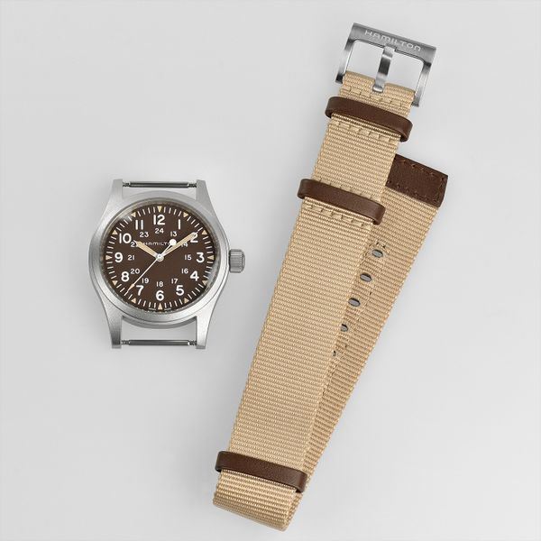 Hamilton Stainless Khaki Field Mechanical with Brown Dial Image 4 La Mine d'Or Moncton, NB