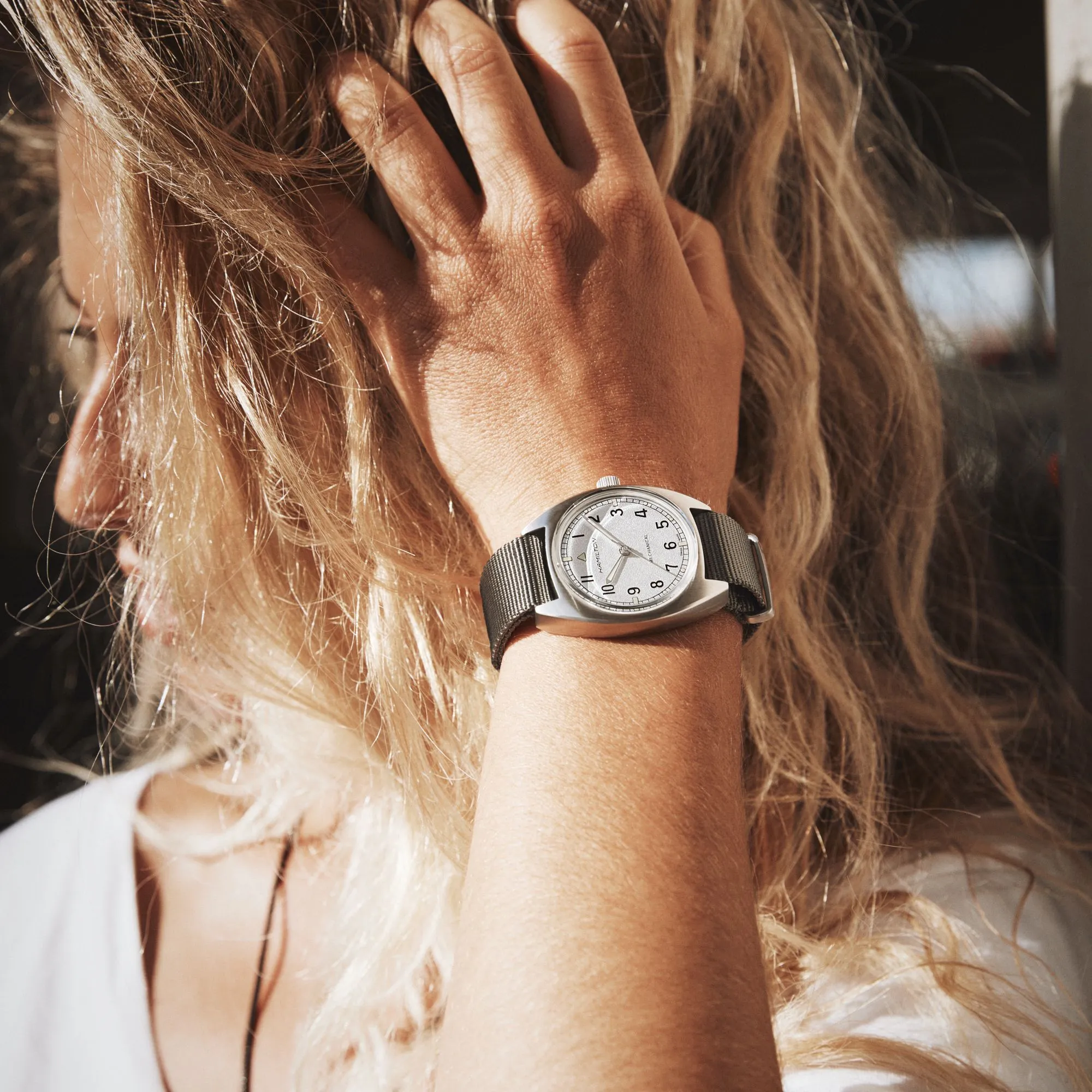 Hamilton Khaki Pilot Pioneer Mechanical Watch Silver Dial 36x33mm Image 5 La Mine d'Or Moncton, NB