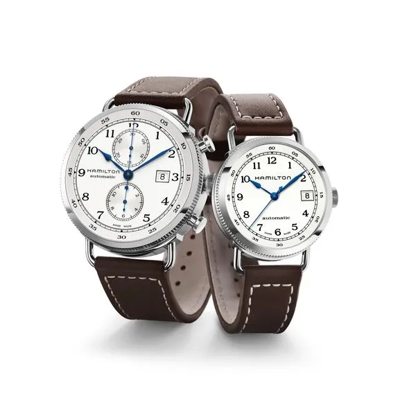 Hamilton Stainless Khaki Navy Pioneer Automatic with Round White Dial and Brown Strap Image 5 La Mine d'Or Moncton, NB