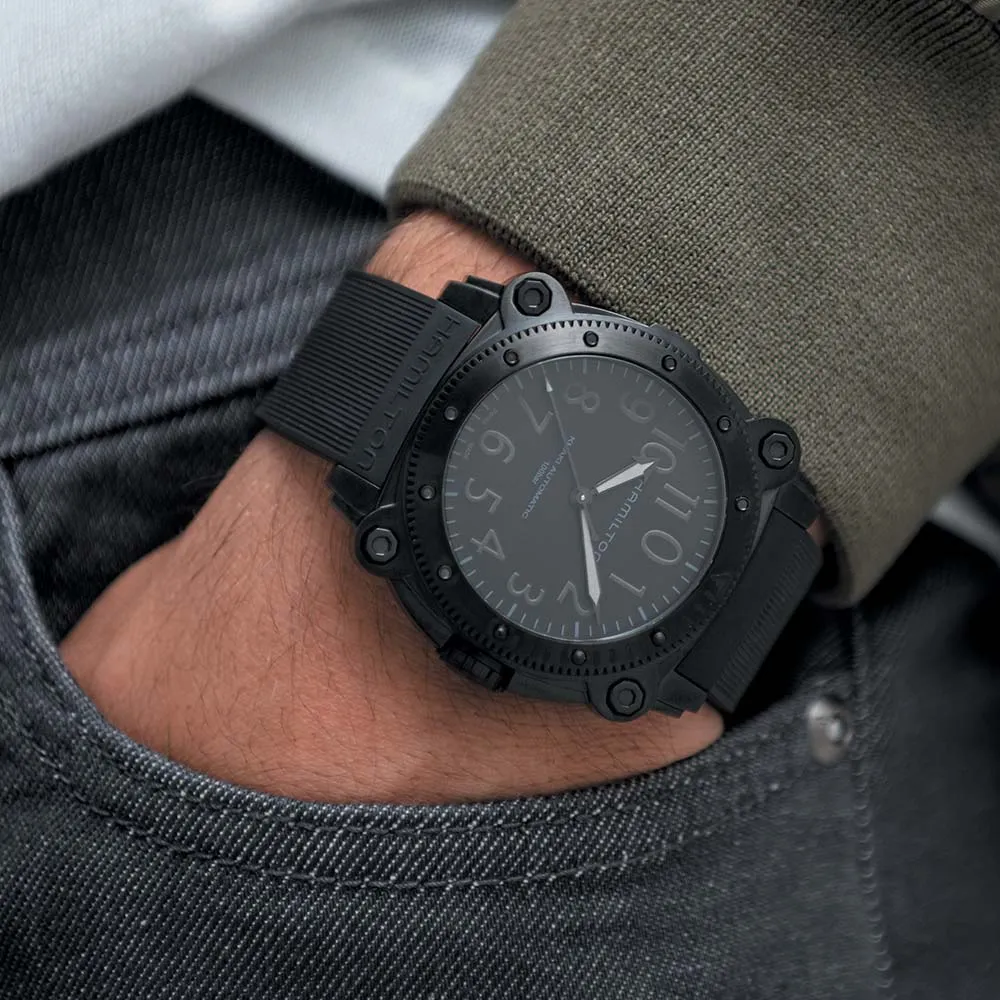 Hamilton Khaki Navy BeLOWZERO Automatic Watch Black Dial 46mm Image 5 La Mine d'Or Moncton, NB
