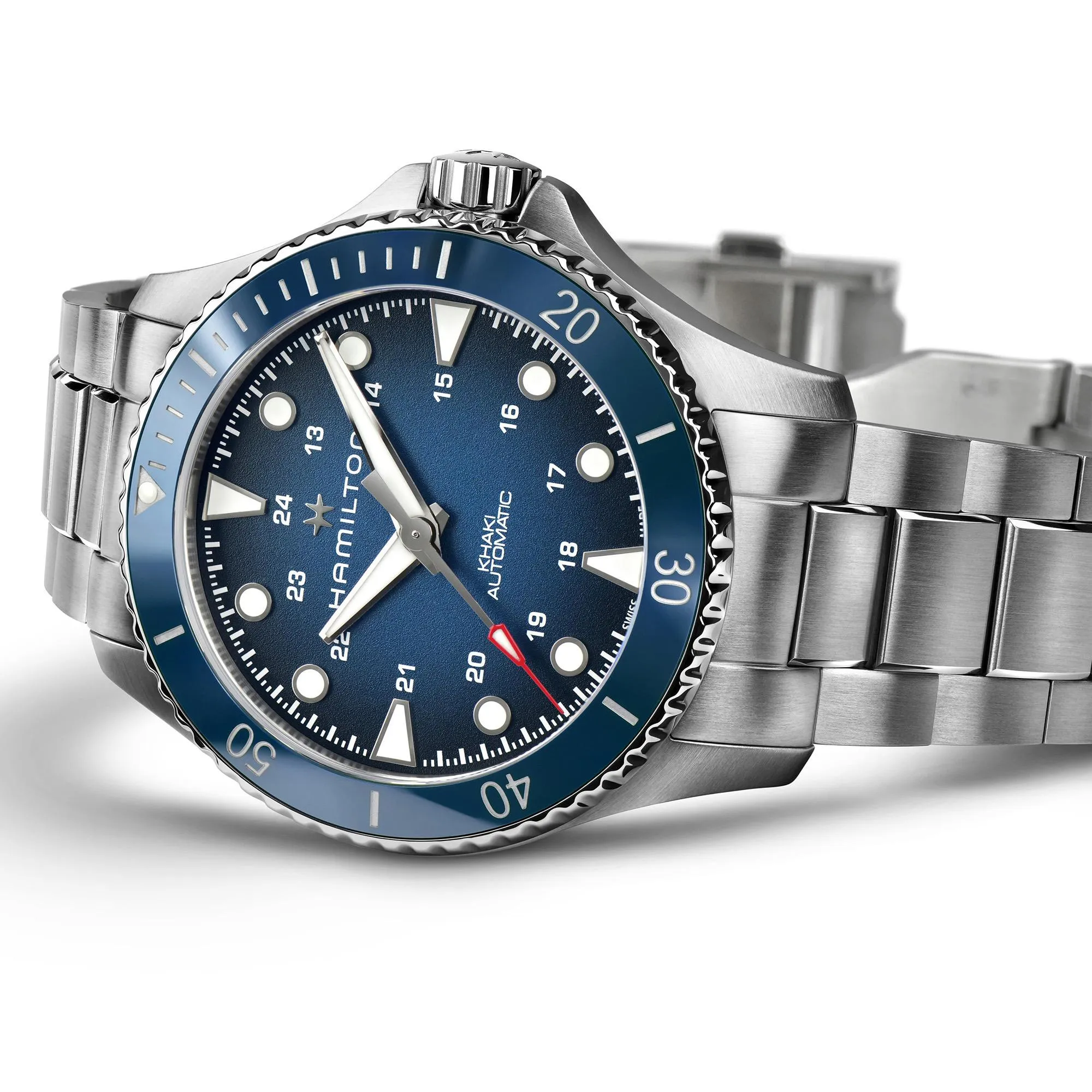 Hamilton Khaki Navy Scuba Automatic Watch Blue Dial 43mm Image 2 La Mine d'Or Moncton, NB