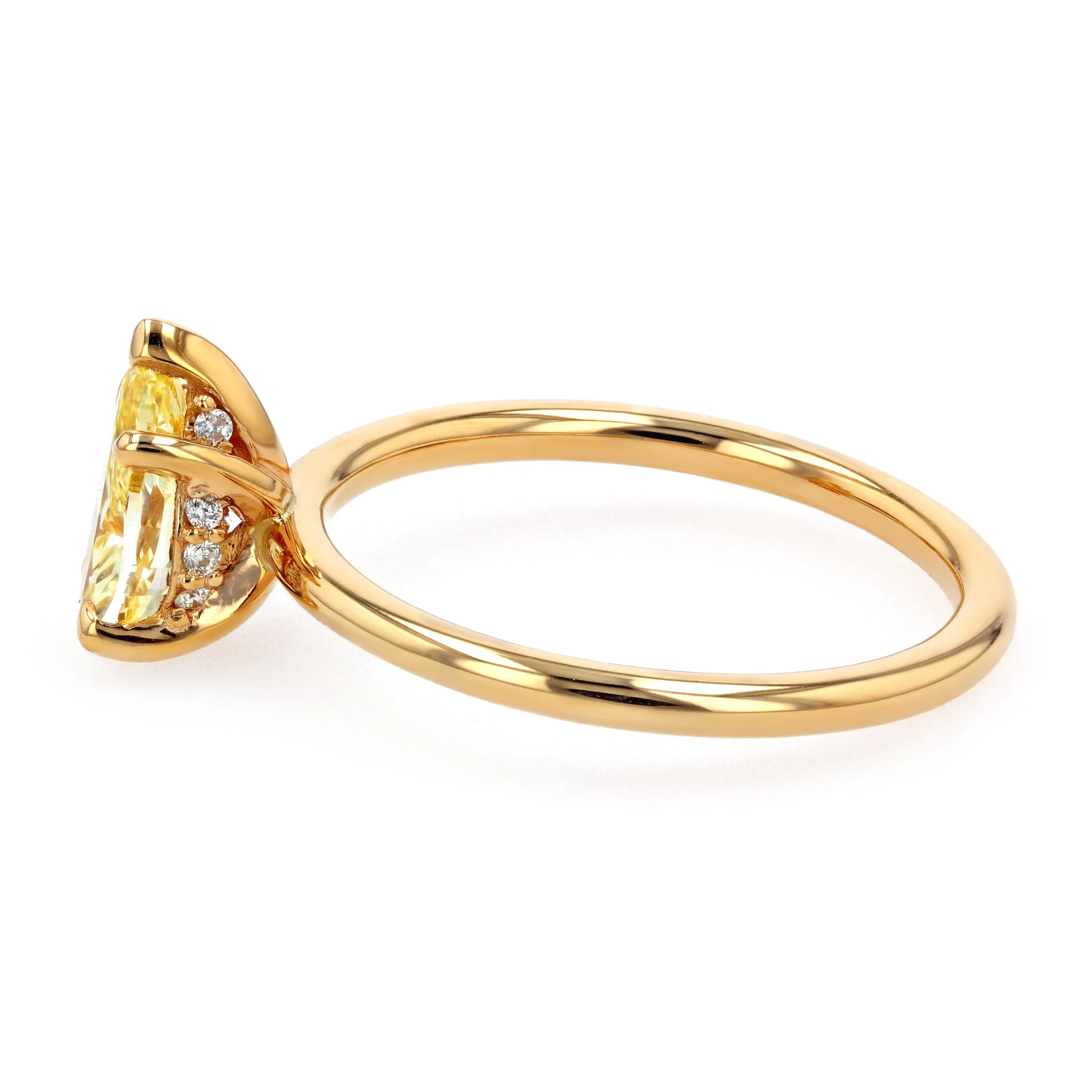 1.25tw Havana Pear Fancy Yellow Diamond Hidden Halo Engagement Ring Image 2 La Mine d'Or Moncton, NB