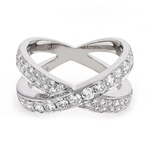 1.10tw Crisscross Diamond Anniversary Ring 14kt White Gold La Mine d'Or Moncton, NB