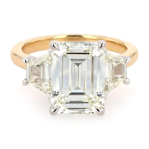 6.15tw Emerald & Trapezoid 3 Stone Diamond Ring La Mine d'Or Moncton, NB