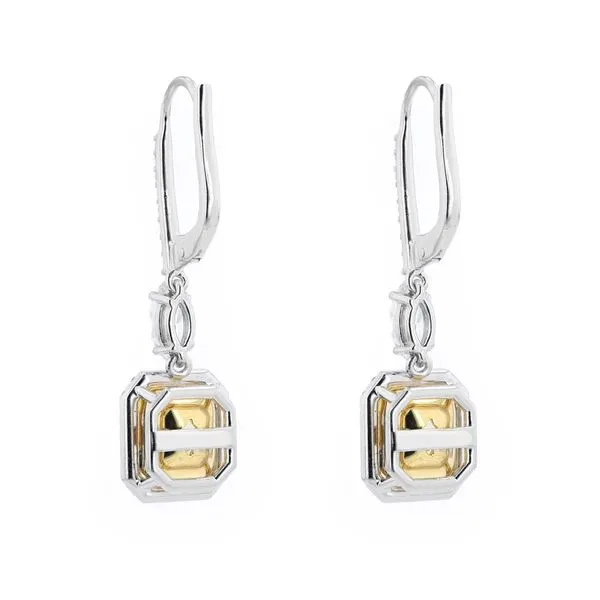 6.25ct La Maison Fancy Yellow Diamond Halo Drop Earrings Image 3 La Mine d'Or Moncton, NB