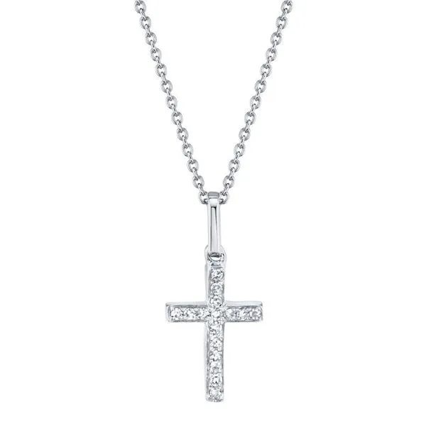 0.06tw Diamond Cross Pendant 14kt White Gold La Mine d'Or Moncton, NB