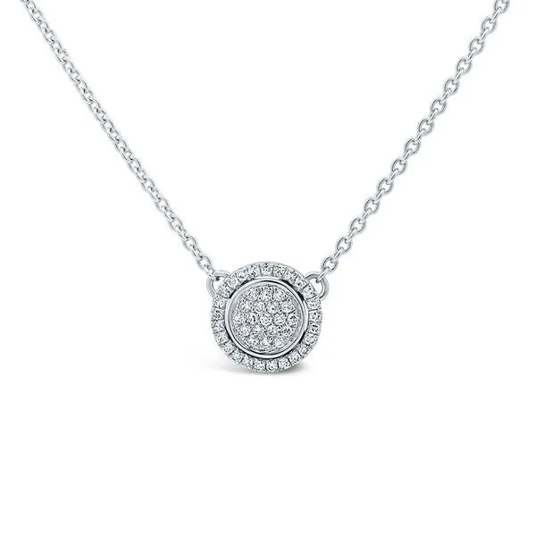 0.11tw Diamond Pave Circle Necklace 14kt White Gold La Mine d'Or Moncton, NB