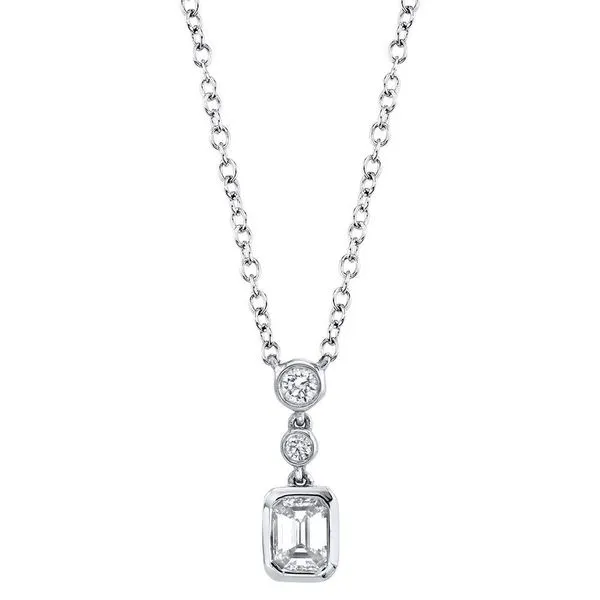 0.23tw Diamond Emerald Cut Necklace 14kt White Gold La Mine d'Or Moncton, NB
