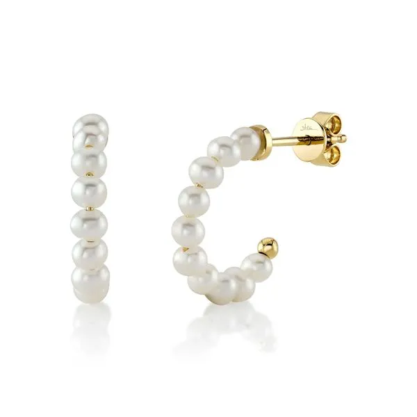 Cultured Pearl Hoop Earrings in 14kt Yellow Gold La Mine d'Or Moncton, NB