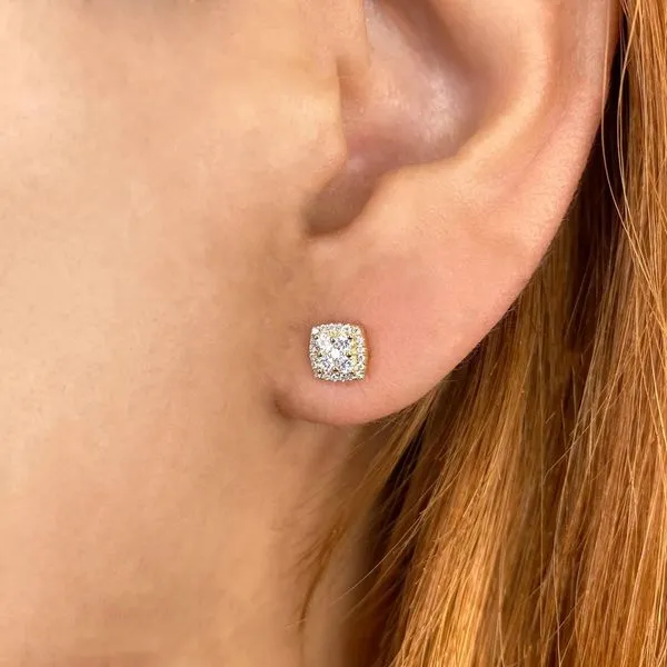 0.30tw Diamond Pave Stud Earrings Image 2 La Mine d'Or Moncton, NB