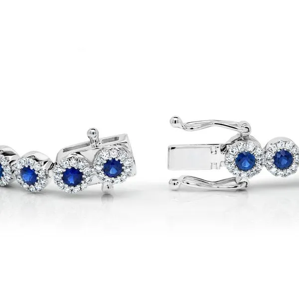 3.66tw Sapphire with Diamond Halo Bracelet Image 3 La Mine d'Or Moncton, NB