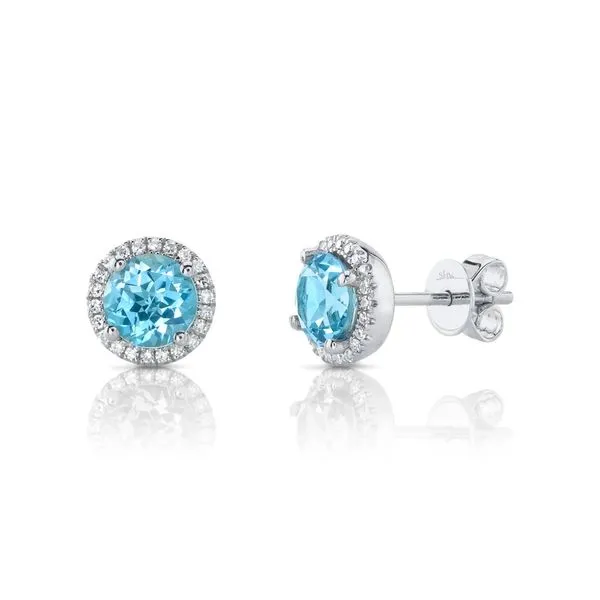 2.20tw Shy Creation Color Diamond & Blue Topaz Stud Earrings La Mine d'Or Moncton, NB