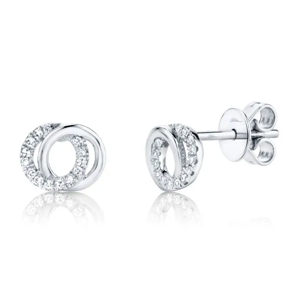 0.09tw Diamond Love Knot Circle Stud Earrings La Mine d'Or Moncton, NB