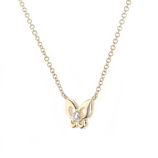 0.04ct Diamond Butterfly Necklace Image 2 La Mine d'Or Moncton, NB