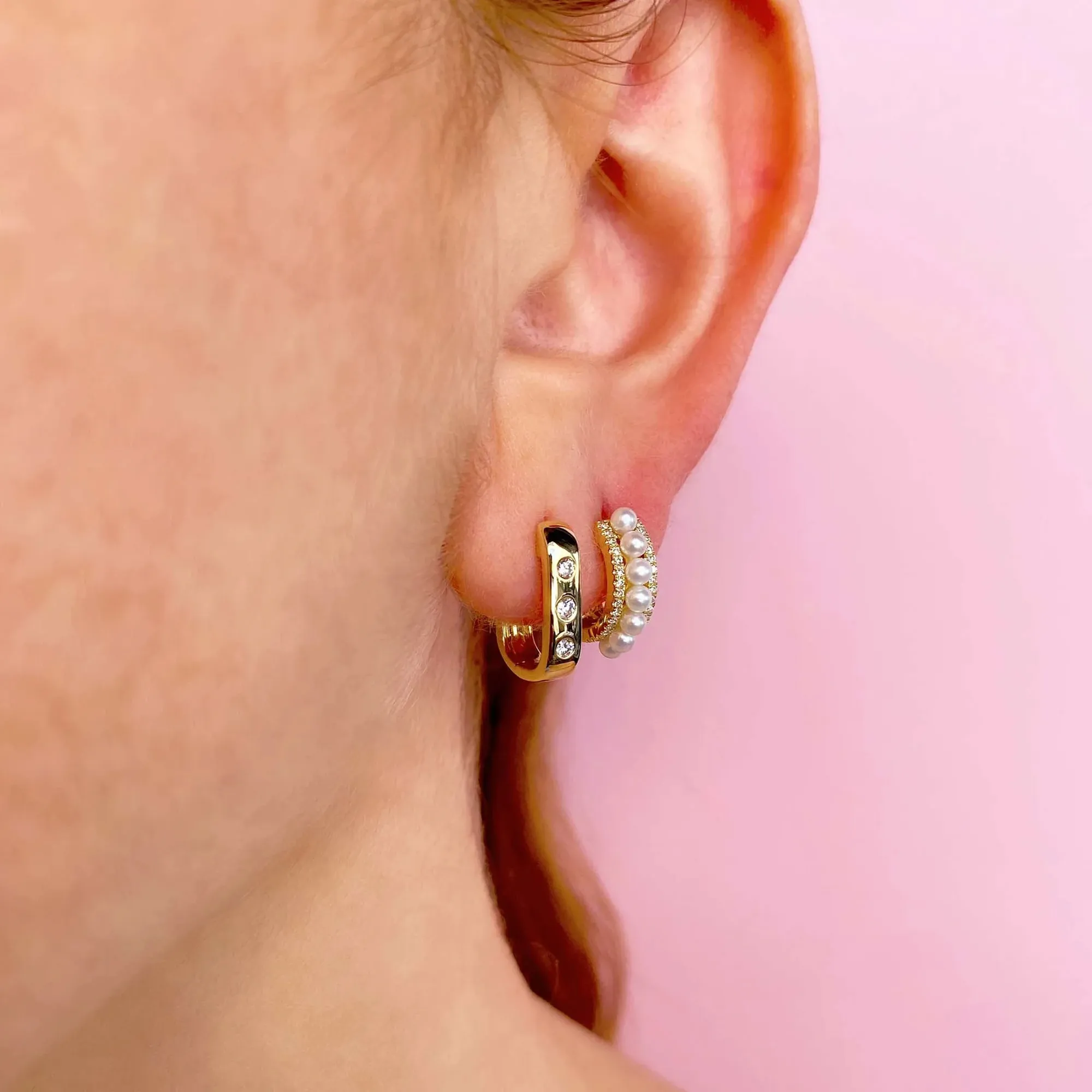 0.15tw Diamond Bezel Huggie Earrings Image 2 La Mine d'Or Moncton, NB