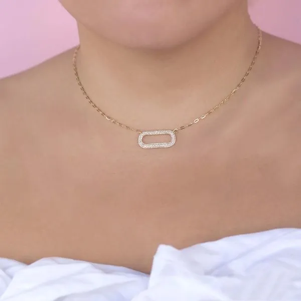 0.40tw Shy Creation Kate Diamond Paperclip Link Necklace Image 2 La Mine d'Or Moncton, NB