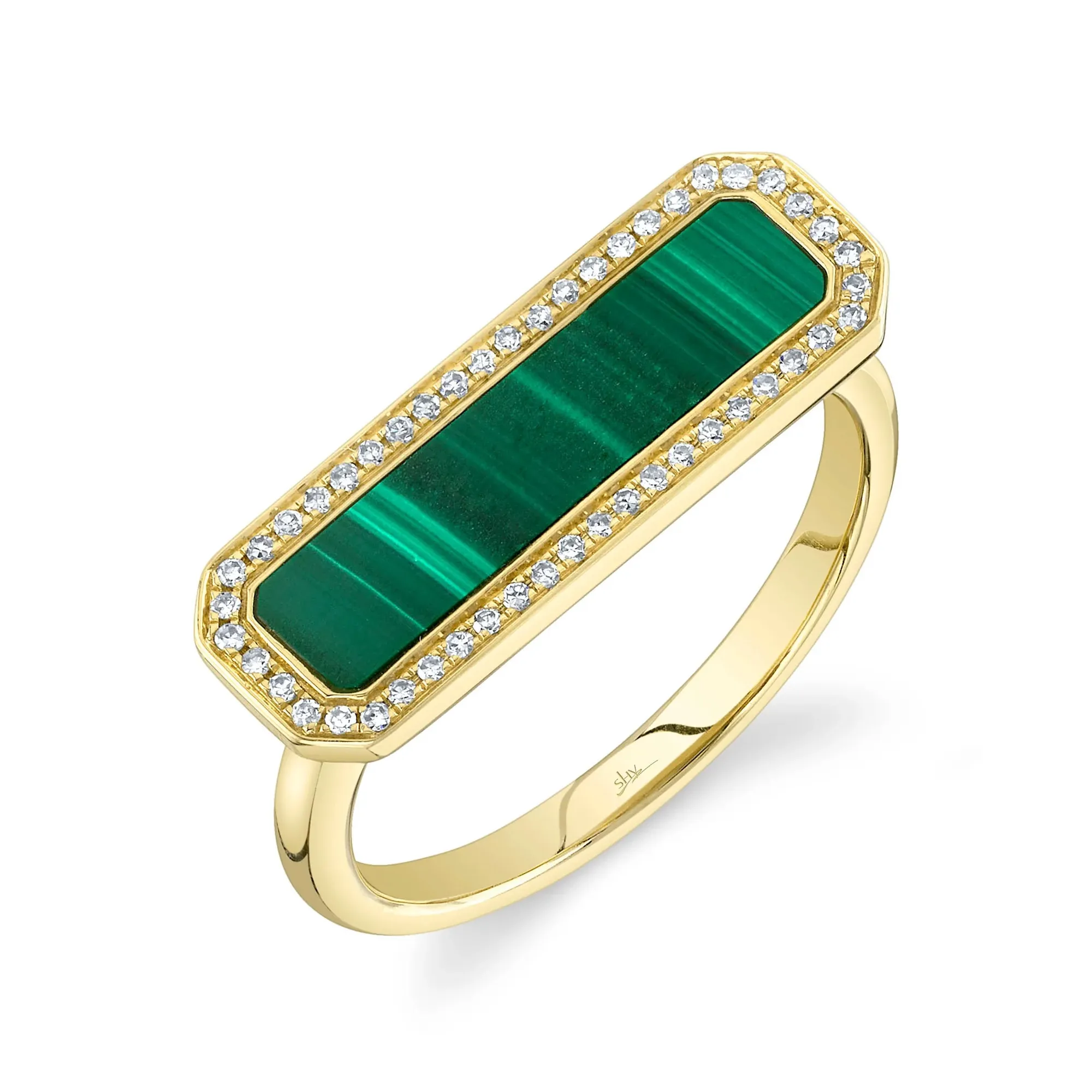 1.60tw Shy Creation Kate Diamond and Malachite Bar Ring La Mine d'Or Moncton, NB