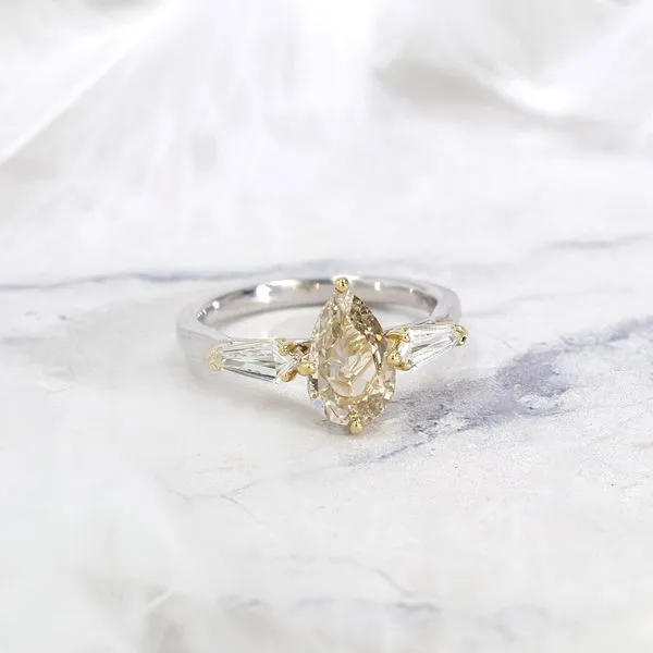 1.60tw Los Rosales Pear & Shield Diamond Three Stone Engagement Ring Image 3 La Mine d'Or Moncton, NB