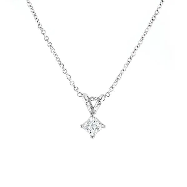 0.25ct Lumina Diamond Princess Solitaire Pendant, 18" Chain La Mine d'Or Moncton, NB