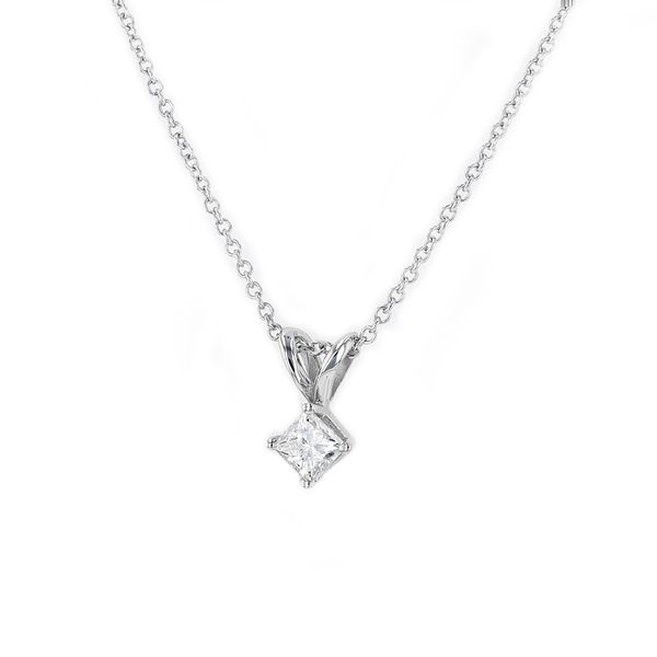 0.25ct Lumina Diamond Princess Solitaire Pendant, 18" Chain Image 2 La Mine d'Or Moncton, NB