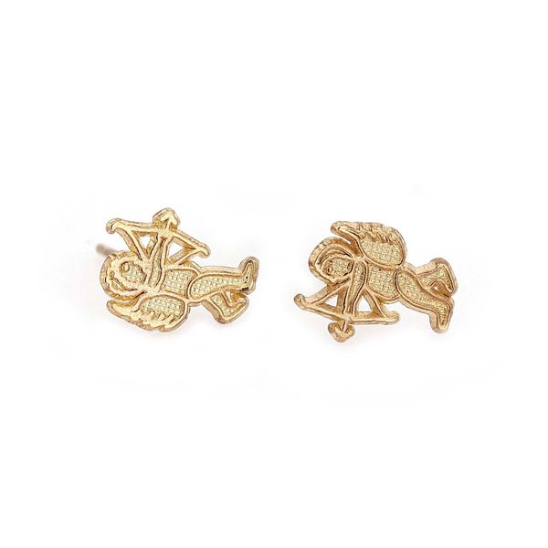 14kt Yellow Gold Childrens Cupid Stud Earrings La Mine d'Or Moncton, NB