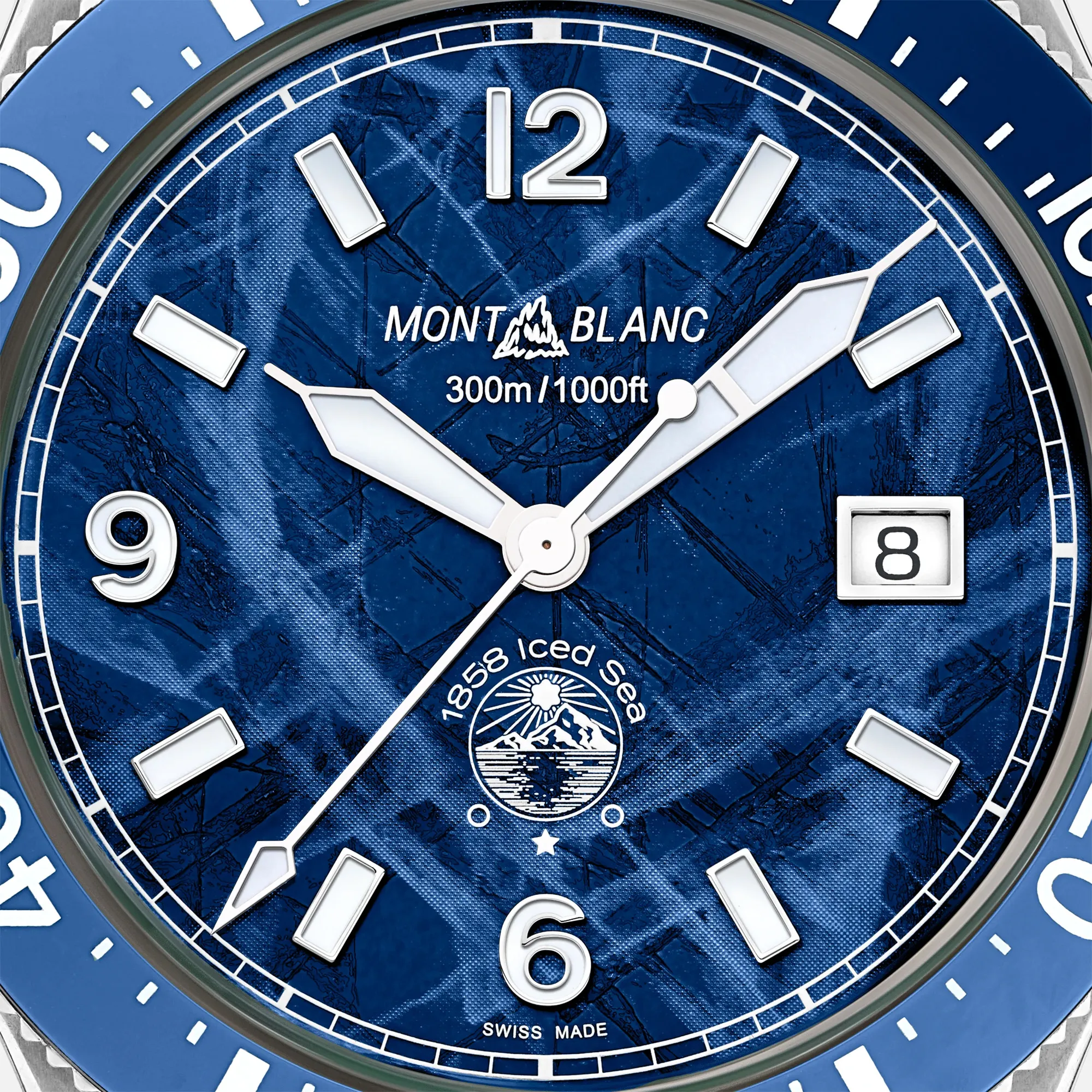 Montblanc 1858 Iced Sea Blue Automatic Date 42mm Image 5 La Mine d'Or Moncton, NB