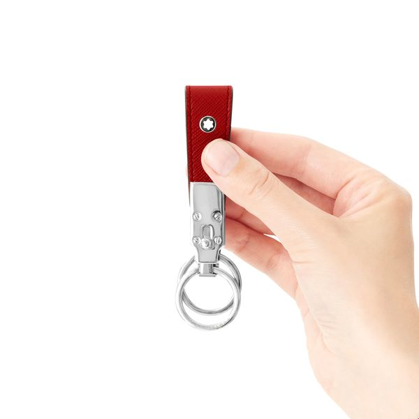 Montblanc Sartorial Loop Key Fob Red Leather Image 3 La Mine d'Or Moncton, NB