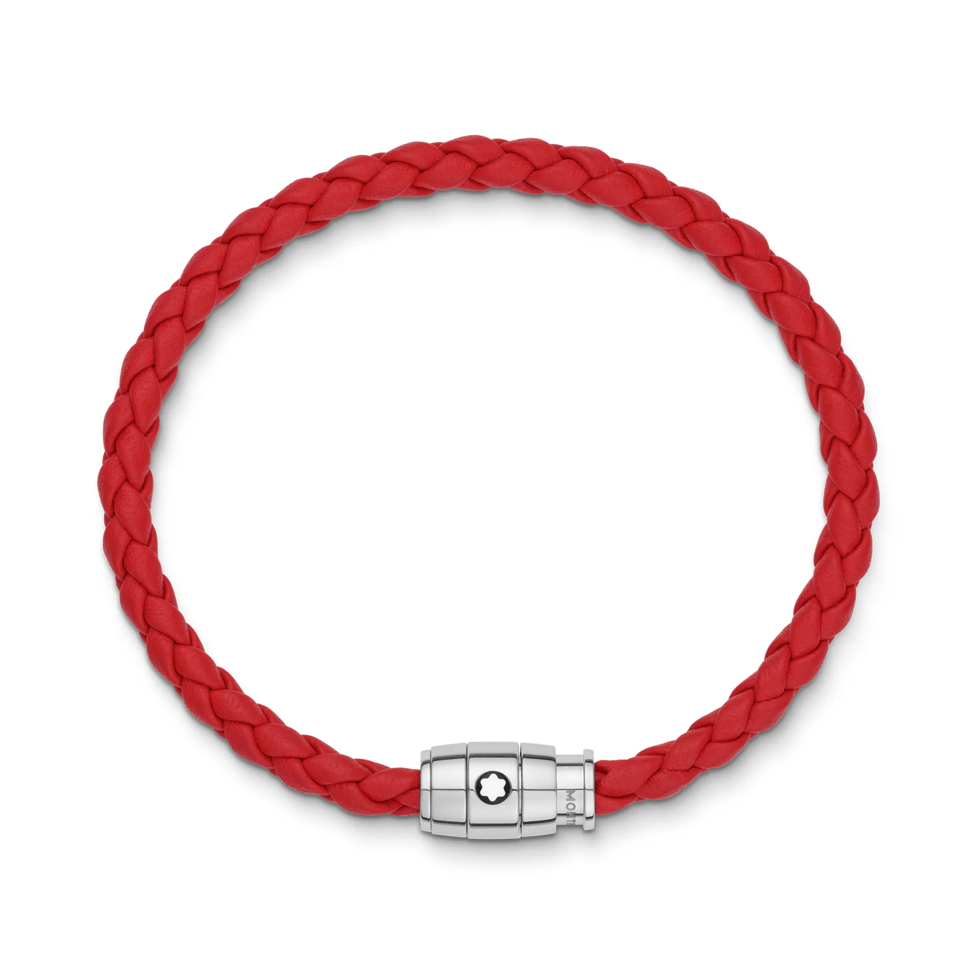 Montblanc Red Leather Woven Bracelet Image 2 La Mine d'Or Moncton, NB