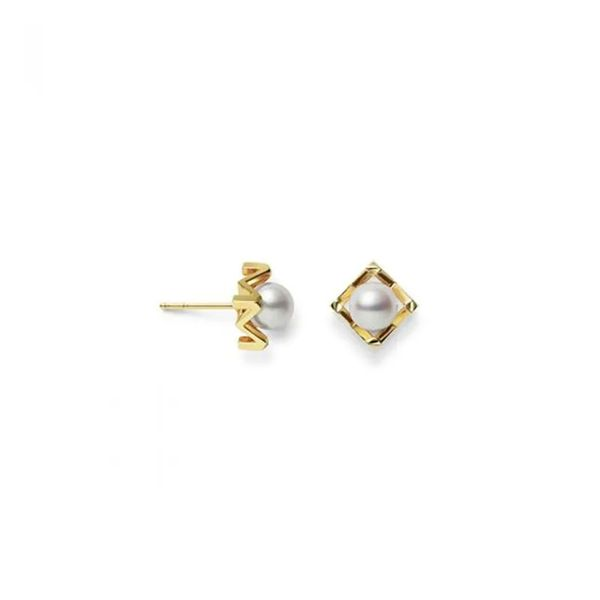 Mikimoto M Collection Akoya Cultured Pearl Earrings in 18K Y, La Mine d'Or