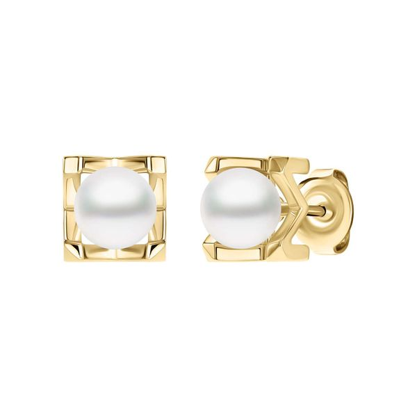 Mikimoto M Collection Akoya Cultured Pearl Earrings in 18K Yellow Gold Image 2 La Mine d'Or Moncton, NB