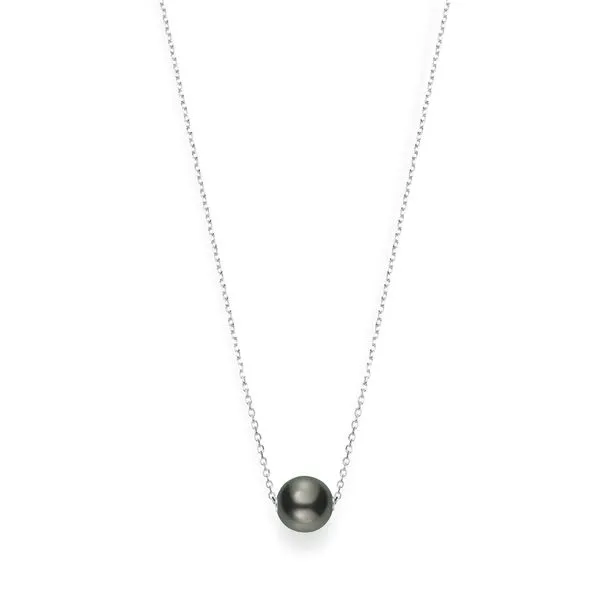 Mikimoto Black South Sea Cultured Pearl Pendant 18kt Whtie Gold La Mine d'Or Moncton, NB