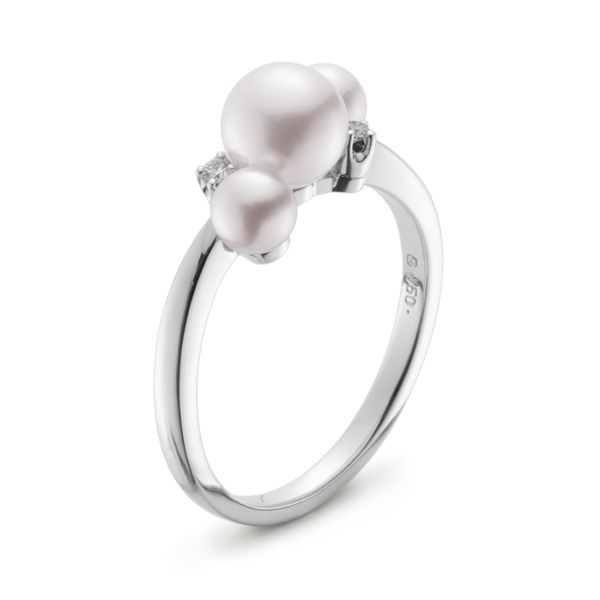 Mikimoto Akoya A+ Pearl and 0.02tw Diamond Bubble Ring La Mine d'Or Moncton, NB