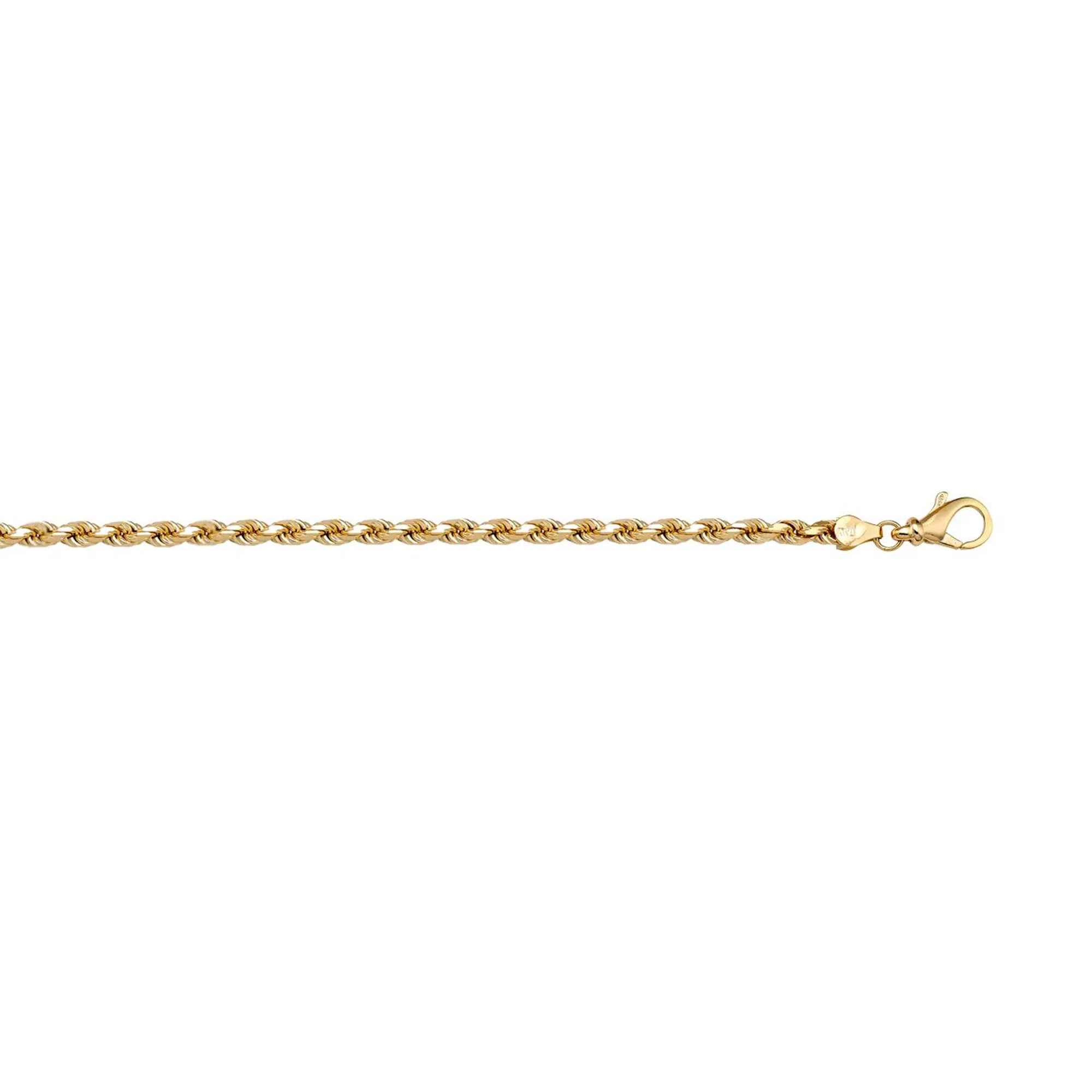 10kt Yellow Gold Solid Rope Anklet 9.5" La Mine d'Or Moncton, NB