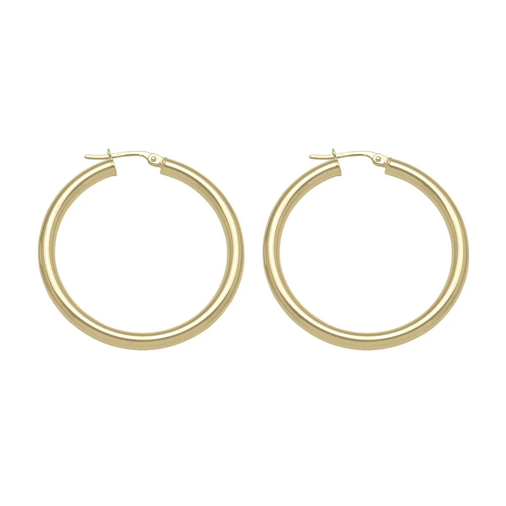 10kt Yellow Gold 3mm Hoop Earrings La Mine d'Or Moncton, NB