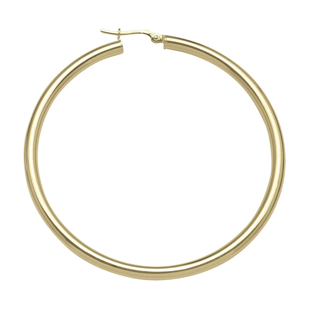 10kt Yellow Gold 3mm Hoop Earrings Image 2 La Mine d'Or Moncton, NB