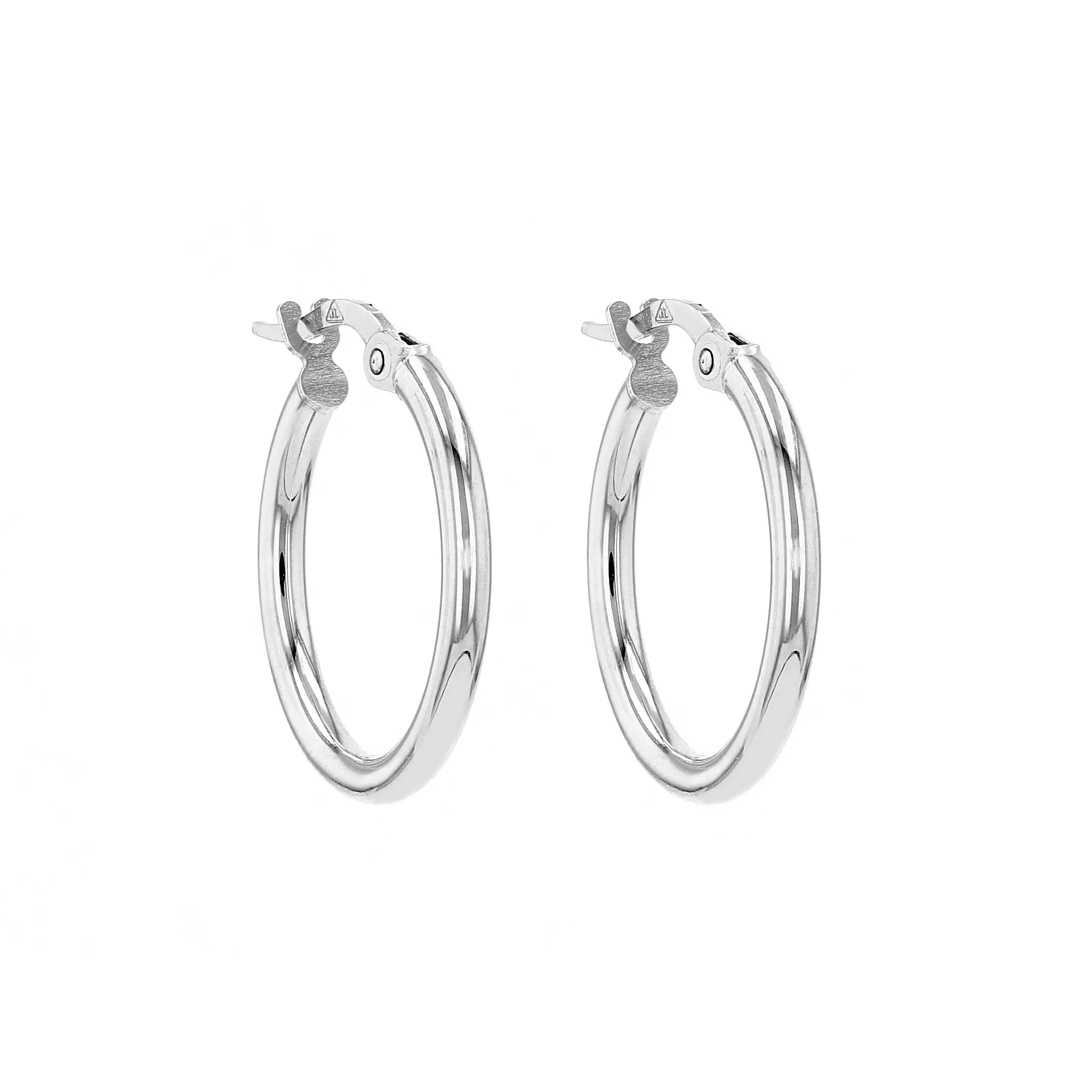 10kt White Gold Small Thin Hoop Earrings La Mine d'Or Moncton, NB
