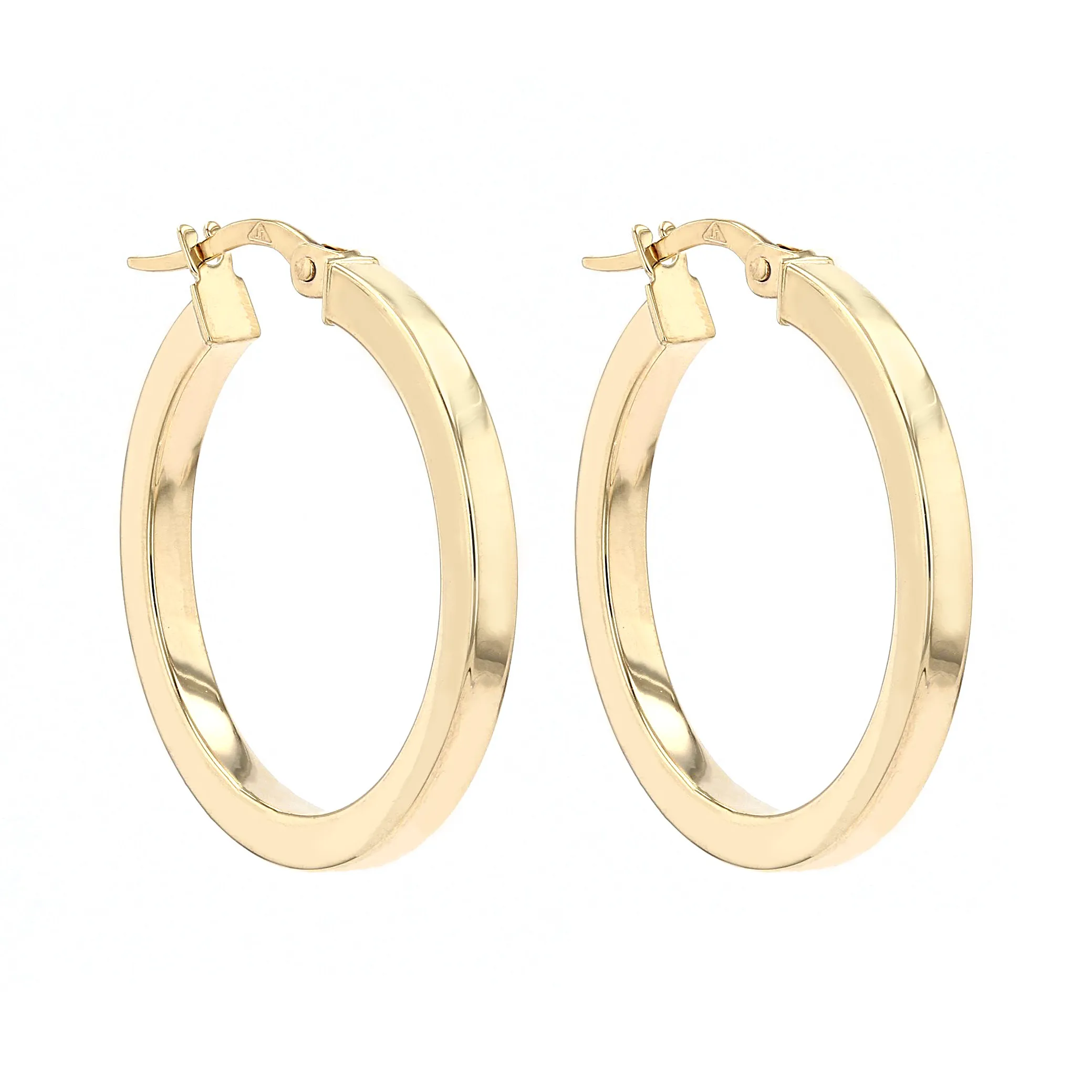 10kt Yellow Gold Medium Flat Hoop Earrings La Mine d'Or Moncton, NB