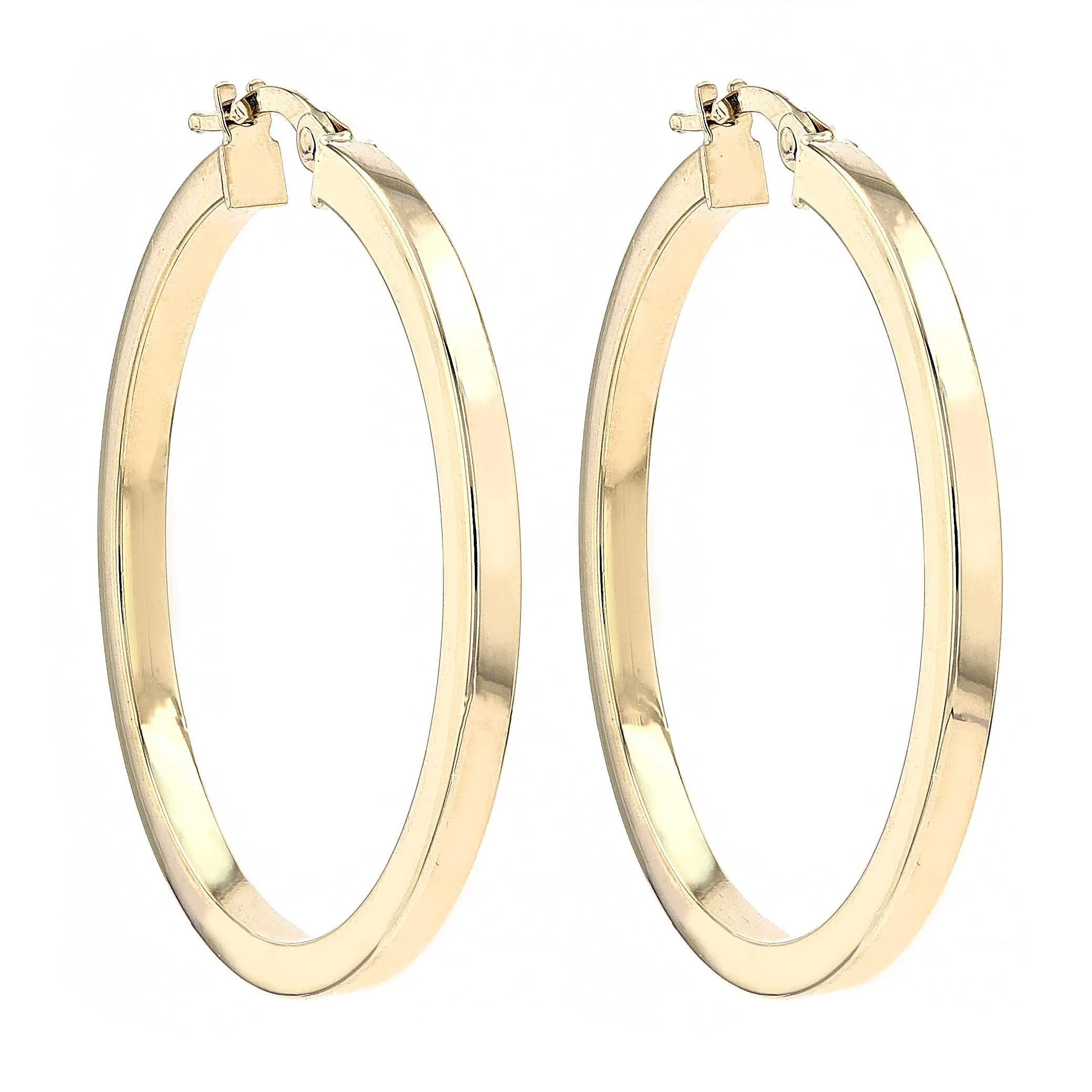 10kt Yellow Gold Large Flat Hoop Earrings La Mine d'Or Moncton, NB