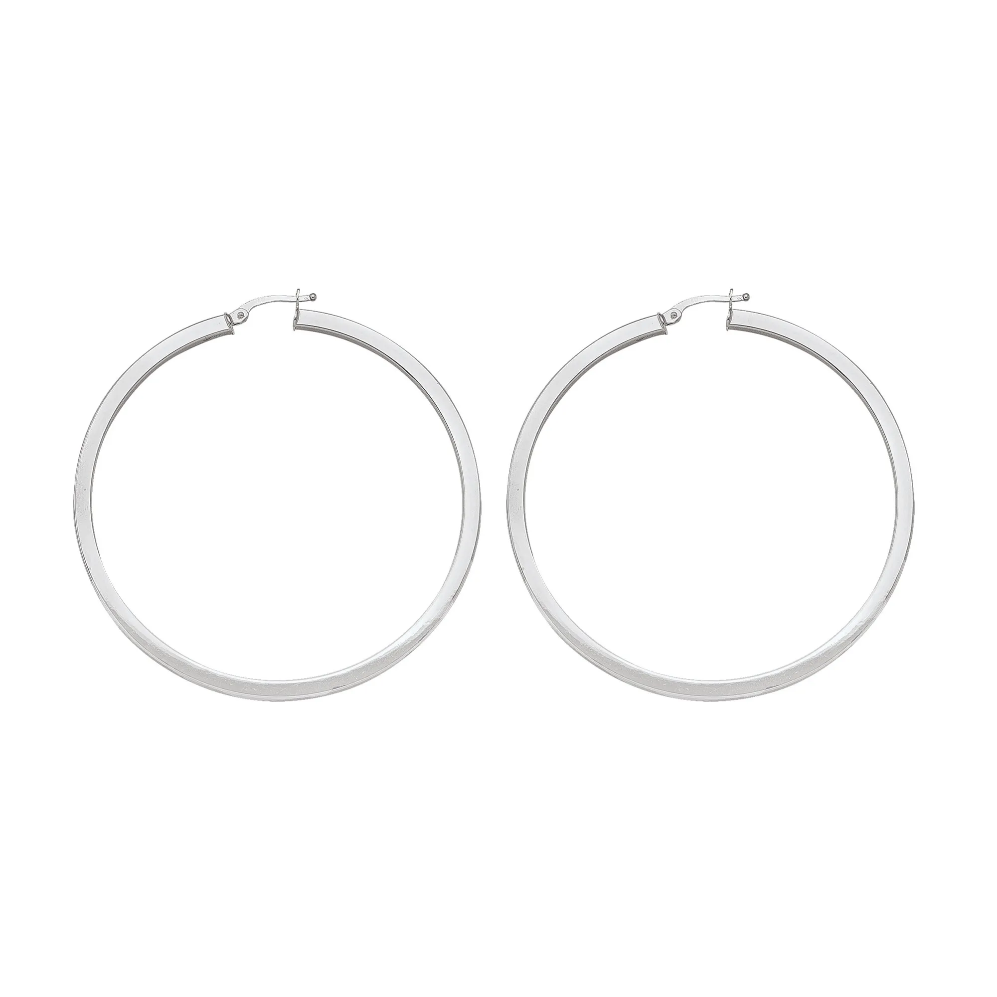 10kt White Gold Square Hoop Earrings Extra Large La Mine d'Or Moncton, NB