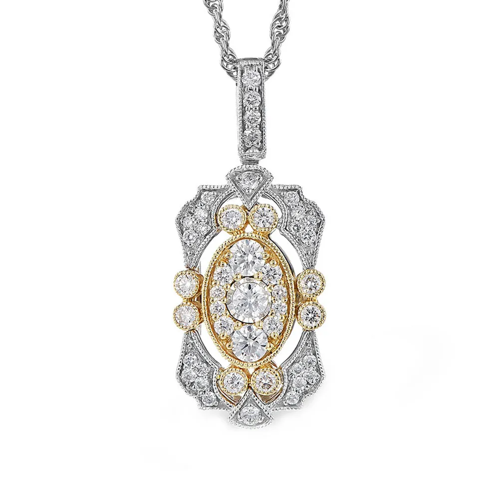 0.50tw Diamond Pendant 14kt White & Yellow Gold La Mine d'Or Moncton, NB