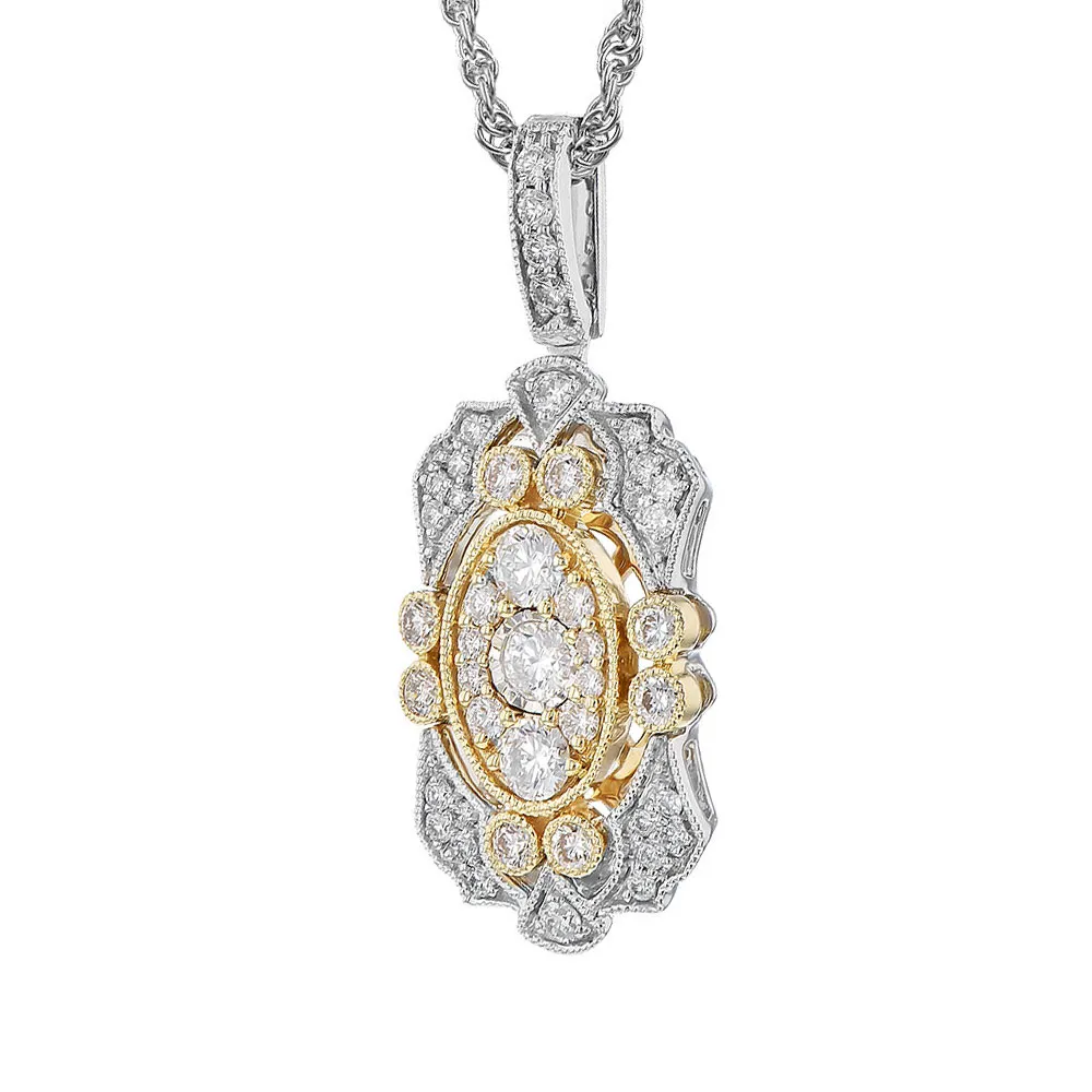 0.50tw Diamond Pendant 14kt White & Yellow Gold Image 2 La Mine d'Or Moncton, NB