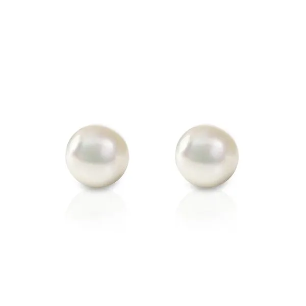 Akoya White Pearl Stud Earrings in 14kt White Gold La Mine d'Or Moncton, NB