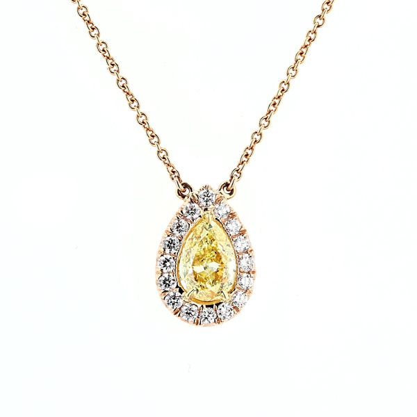 1.68tw Fancy Diamond Pear Shape Pendant, 18" Rolo Chain La Mine d'Or Moncton, NB