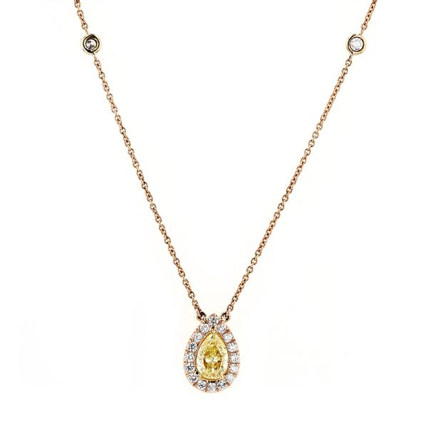 1.68tw Fancy Diamond Pear Shape Pendant, 18" Rolo Chain Image 2 La Mine d'Or Moncton, NB