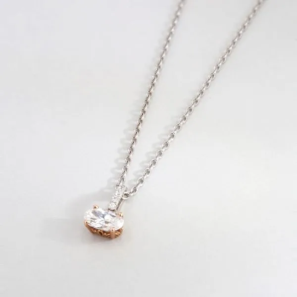 0.75tw Oval Diamond Solitaire Pendant Image 3 La Mine d'Or Moncton, NB